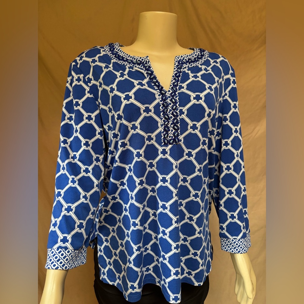 Blue Geometric Tunic